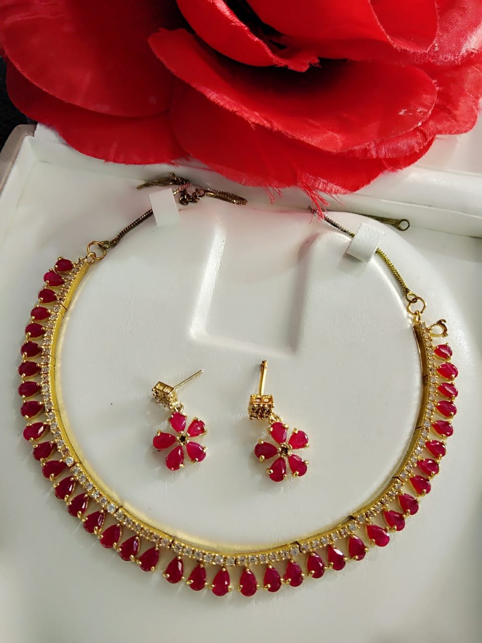 American Diamond Necklace Jewellery Set for Wedding