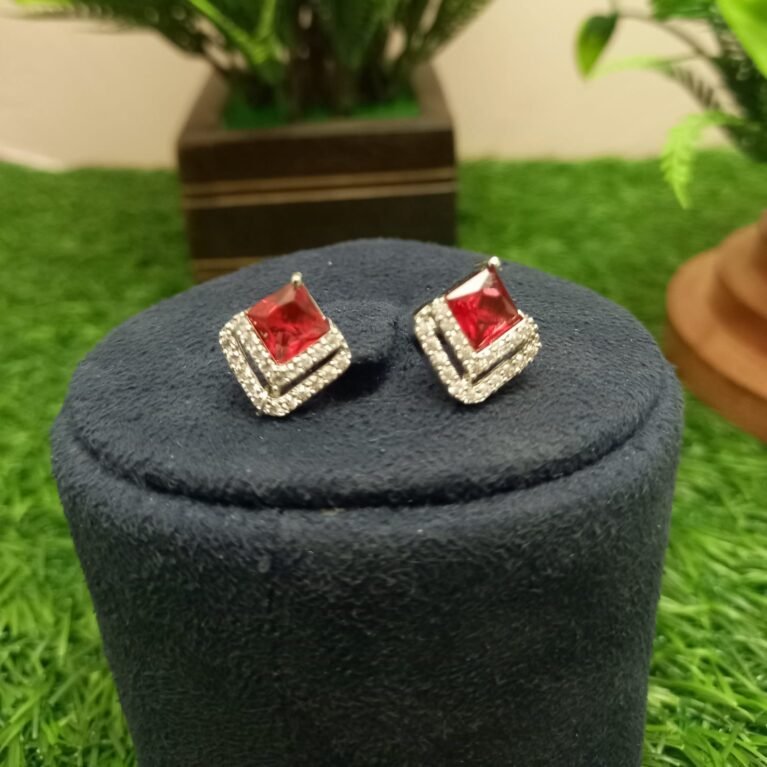 American Diamond Earring Tops Jewellery While Polish for Women