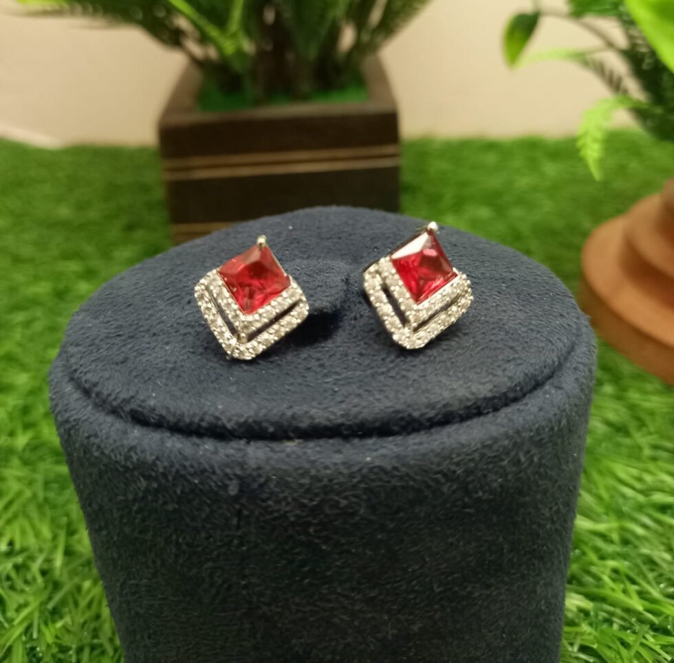 American Diamond Earring Tops Jewellery While Polish for Women