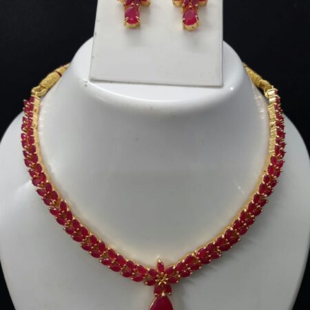 Maroon Stone Necklace