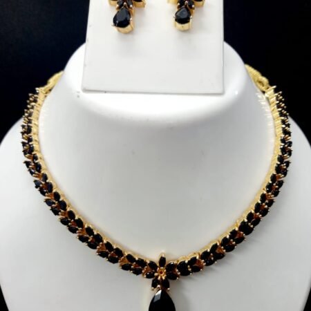 Rhodium Necklace with Earrings