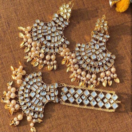 Blue American Diamond with Earrings Jewellery Necklace Set for Wedding